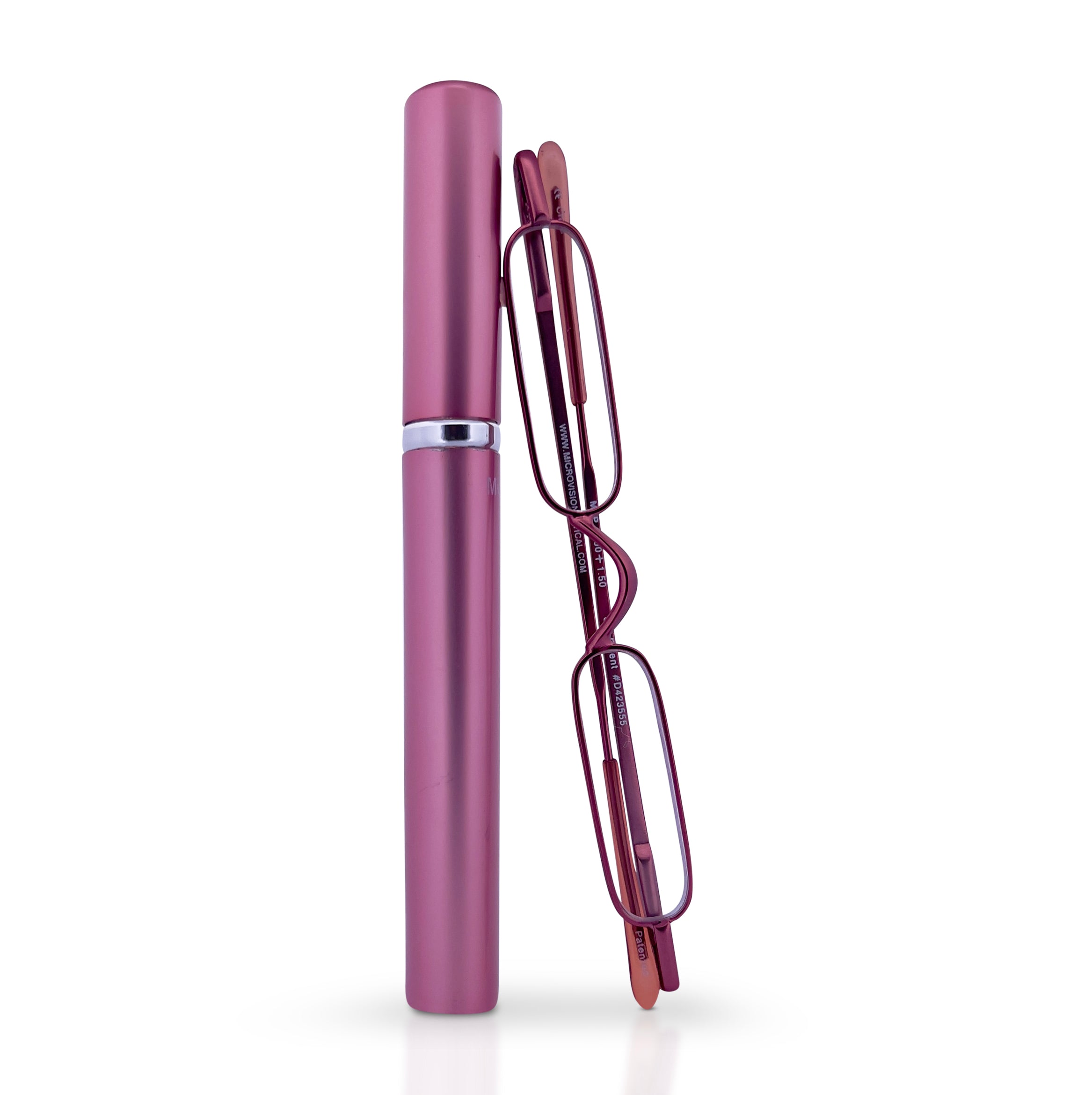 Purple sleek, compact, patented, stainless steel, original mini readers perfect for on the go