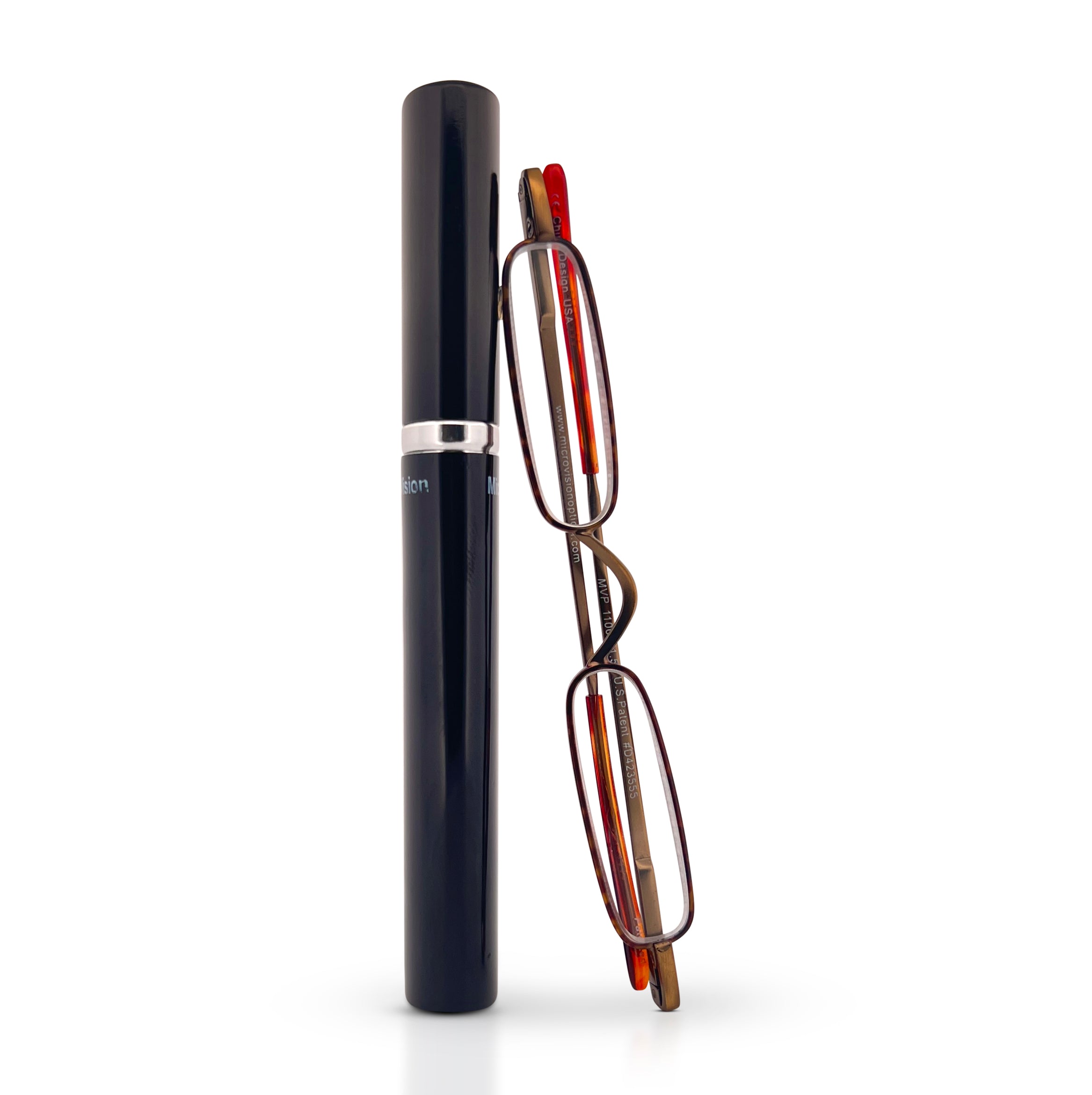 Tortoise sleek, compact, patented, stainless steel, original mini readers perfect for on the go